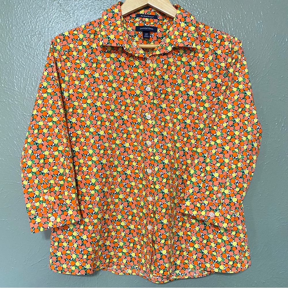 Lands' End Supima No Iron Button Up Shirt